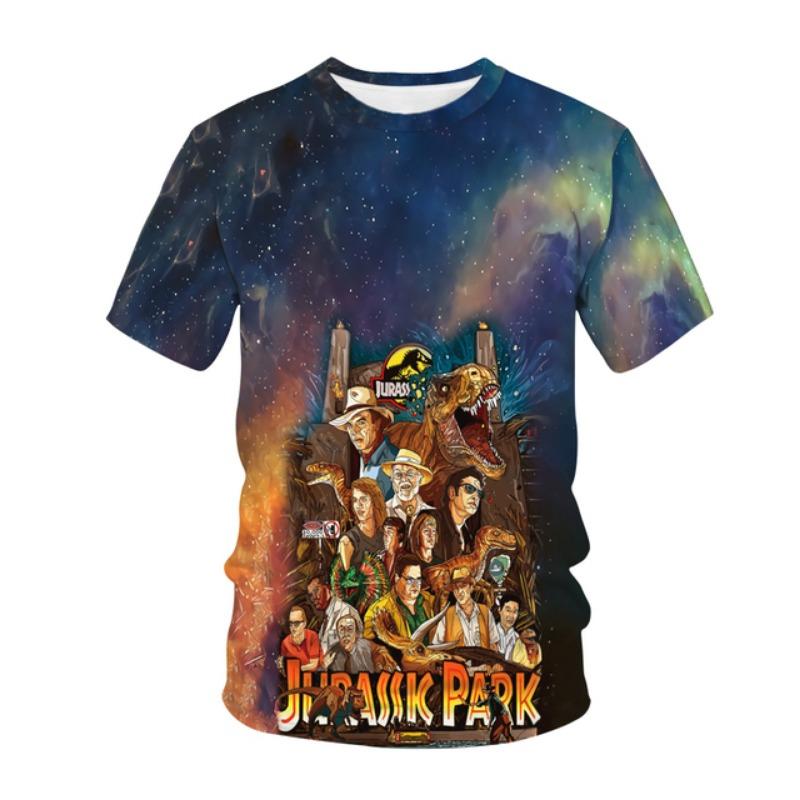 Letná móda Jurský park Dinosaurus 3D tlač Detské tričko Ležérne tričko Chlapci Dievčatá Unisex Detské oblečenie Tričká Topy
