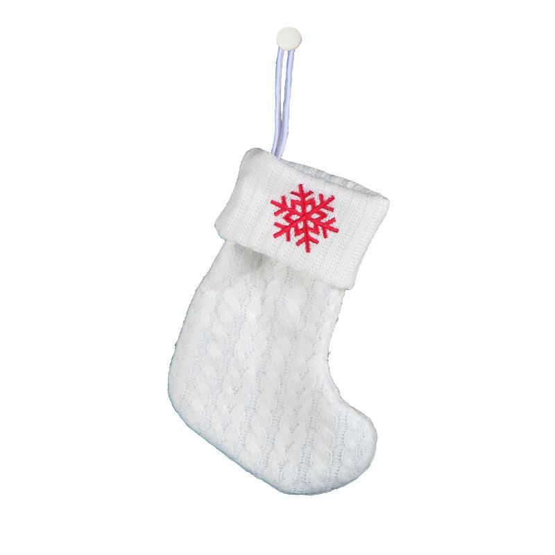 Kids' Embroidered White Knit Christmas Stocking - Holiday Decor