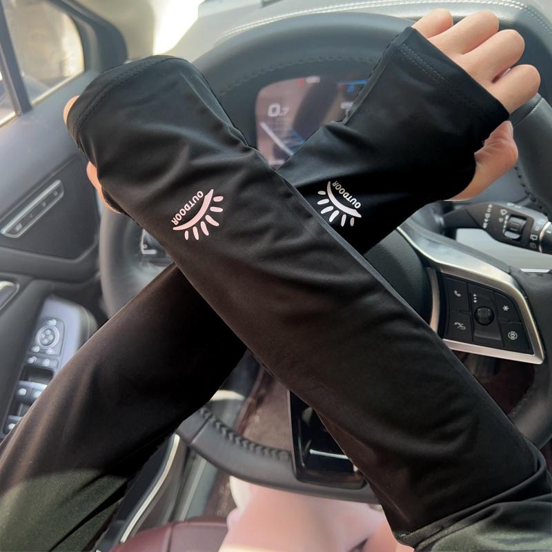 Summer Ice Sleeve Driving Sunscreen Thin Ice Silk Loose Women's Gloves Women's Cycling UV Protection Ice Sleeve Arm Protector