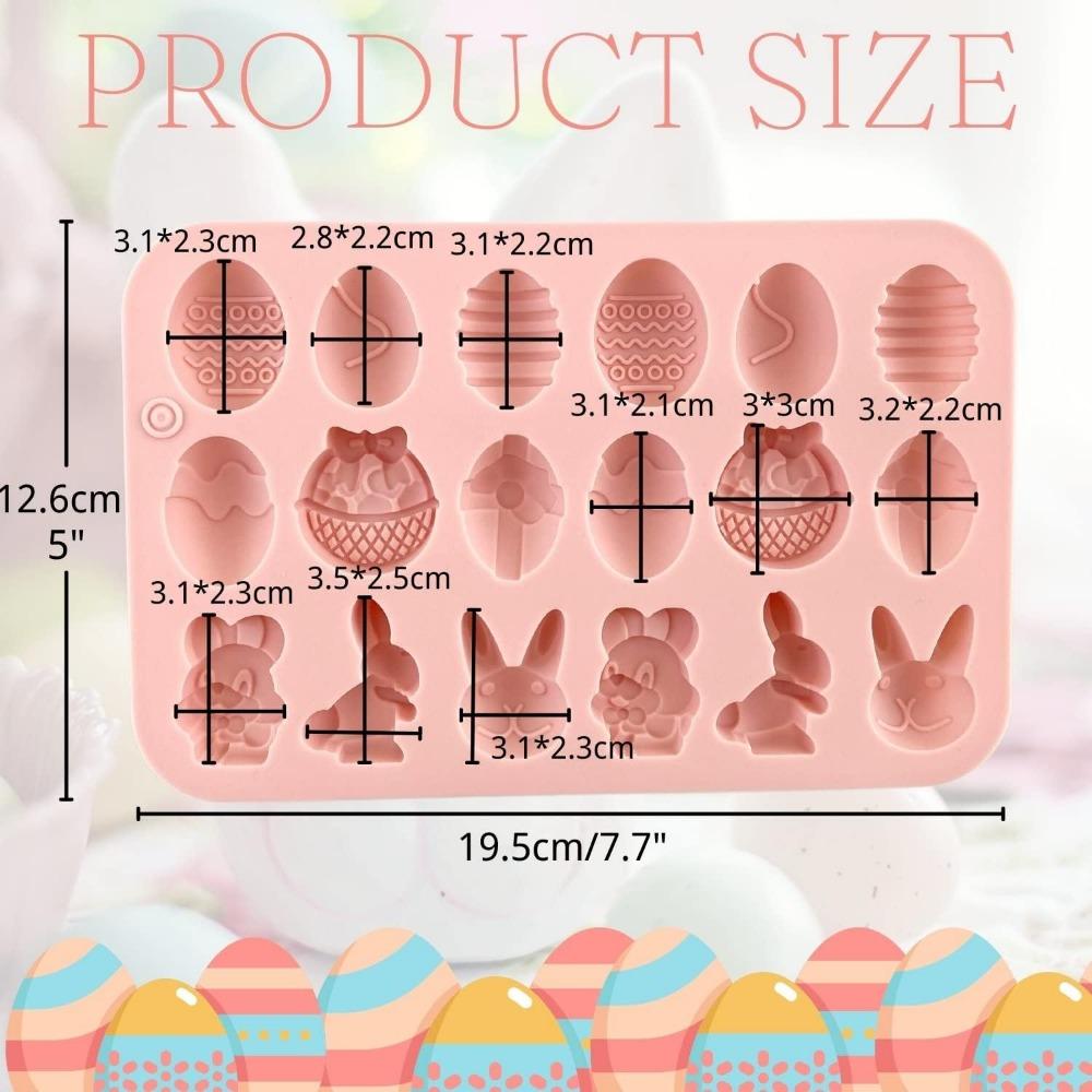 Egg Rabbit Bunny Shaped Mould 18-Cavity Easter Silicone Chocolate Mold Candy Jelly Cocoa Bombs Making Of Easter Party Decoration
