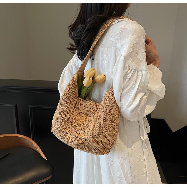 Fashion Woven Bag Women's New Large-capacity Seaside Vacation Beach Bag Woven Straw Tote Bag for Women