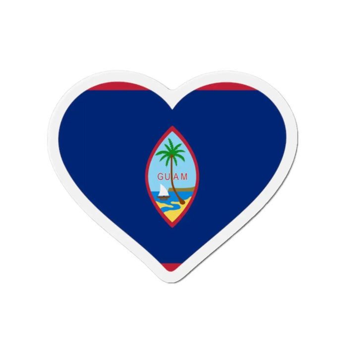 Aimant Coeur Drapeau Guam - Multicolore - 8 Cm - 50 Pièces - Résine Synthétique - Mixte