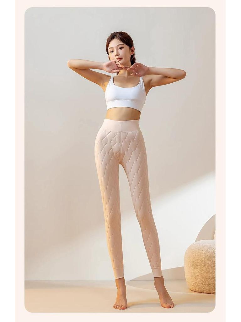 Women's High Waist Wool Warm Fleece-Lined Leggings - Thick Extra Warm Pants for Autumn and Winter