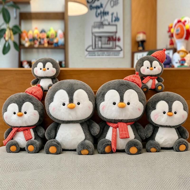 Cartoon Penguin Plushie With Long Fur For Children Playroom And Gift