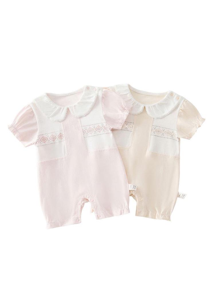 Angel Garden Summer Short Sleeve Newborn Jumpsuit Romper