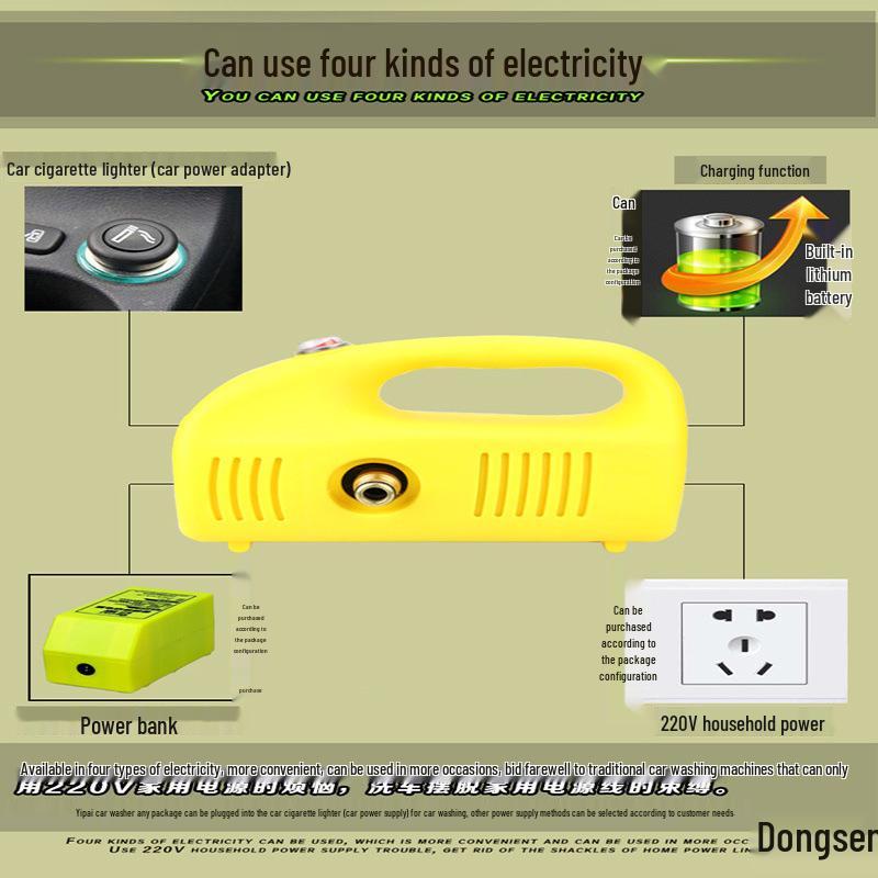 Portable High-Pressure Car Washer Set with Brush and Water Gun