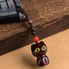 Handmade Craft Wood Car Keyring Wood Material DIY Keychain Components New Cat Shape Charm
