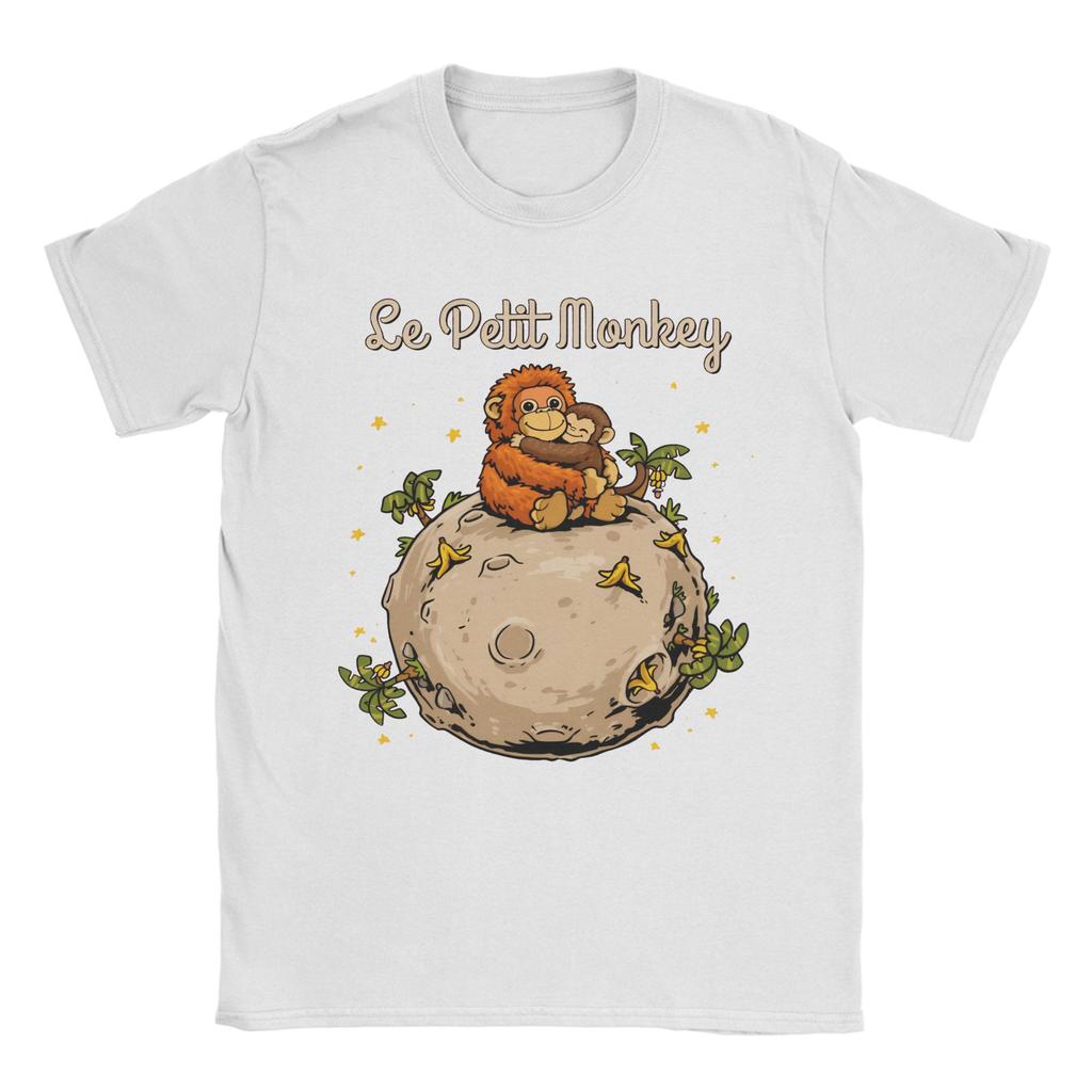 Cartoon Punch Monkey und OranMama T-Shirt Unisex Damen Reine Baumwolle Freizeit-T-Shirts Kurzarm Oberteile Übergröße