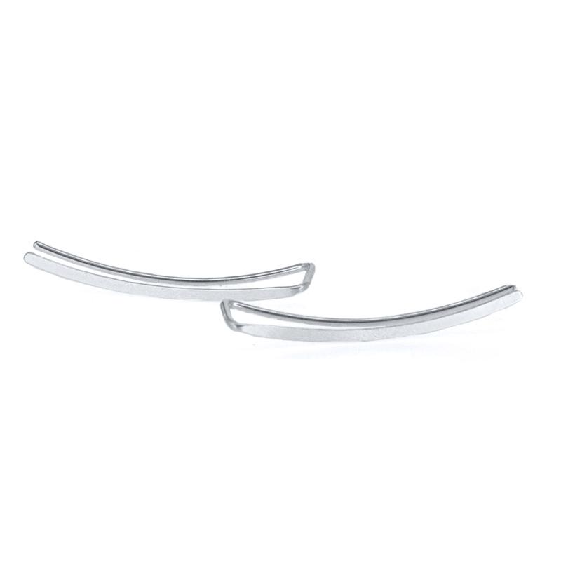 Aide 925 Silver 1pair Long Line Ear Climber Stud Earrings For Women Minimalist Ear Crawlers Studs Piercing Jewelry