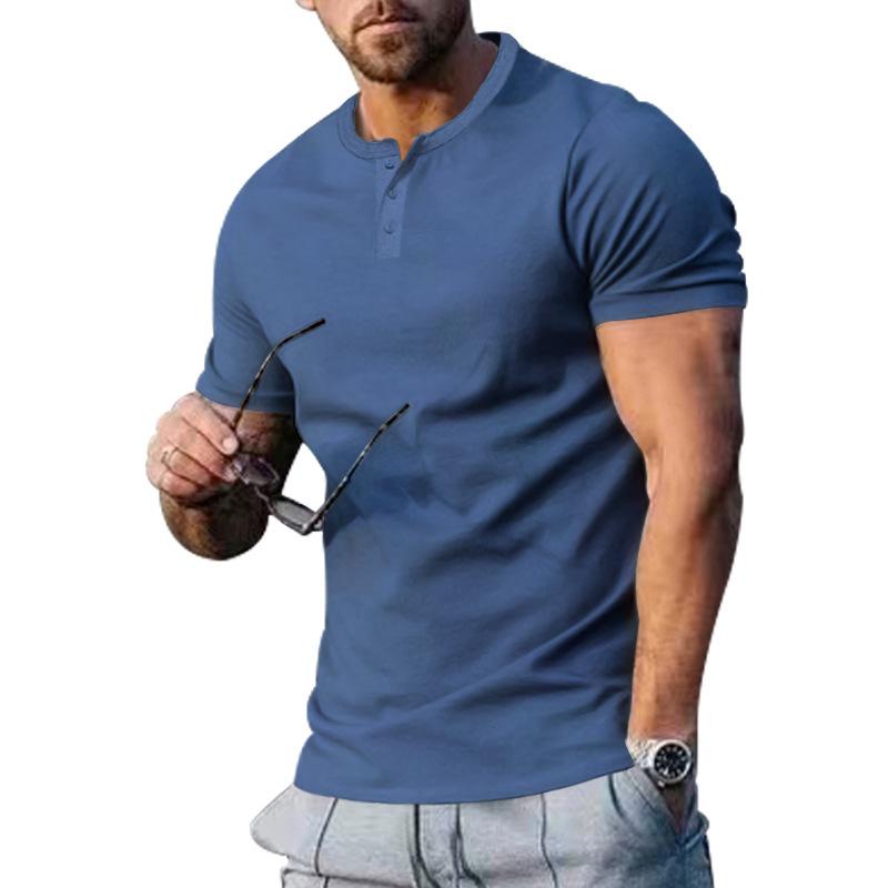 Sommer Neues Herren Kurzarm Rundhals Herren Slim Sportlich Lässig Halbarm T-Shirt Herren