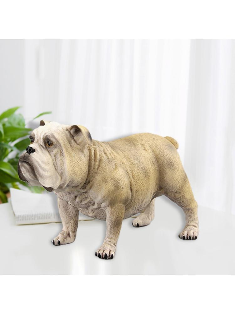 Realistic Puppy Bulldog Figurine Statue Sculpture Model for Dog Lover Collection