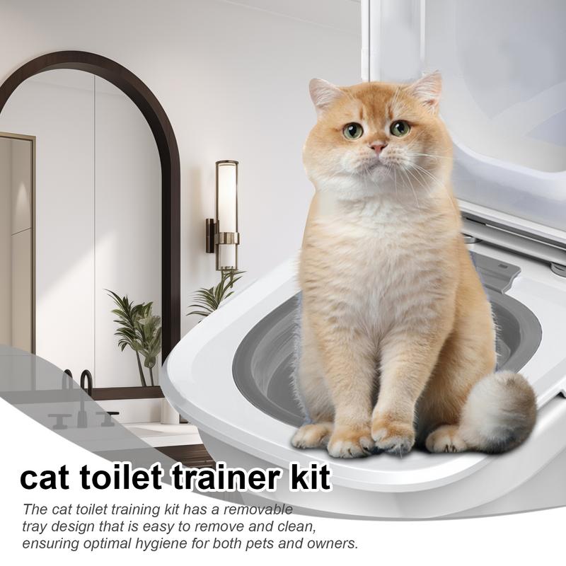 2026 ABS Cat Toilet Training Kit Reusable Puppy Cat Litter Mat Cat Toilet Trainer Toilet Pets Cleaning Cats Training Product