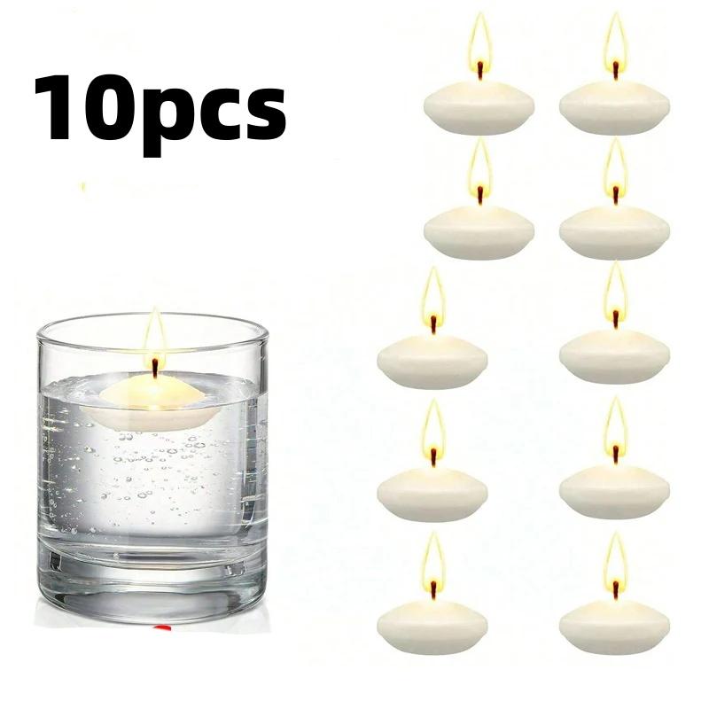 6/10/16Pcs Unscented Discs Floating Valentine's Day Candles Party Wedding Bathtub Decor Romantic Confession Candlelight Decor