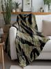 Soft Tiger Stripe Camo Flannel Throw Blanket for Bed Sofa Home Decor Office Nap  Cozy Bedspread for Living Room