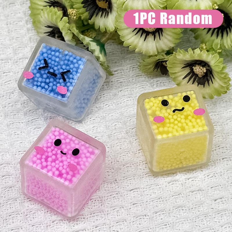 Soft Tpr Kawaii Square Slow Rising Fidget Toys With Cute Cartoon Faces For Stress Relief Kids Party Favors
