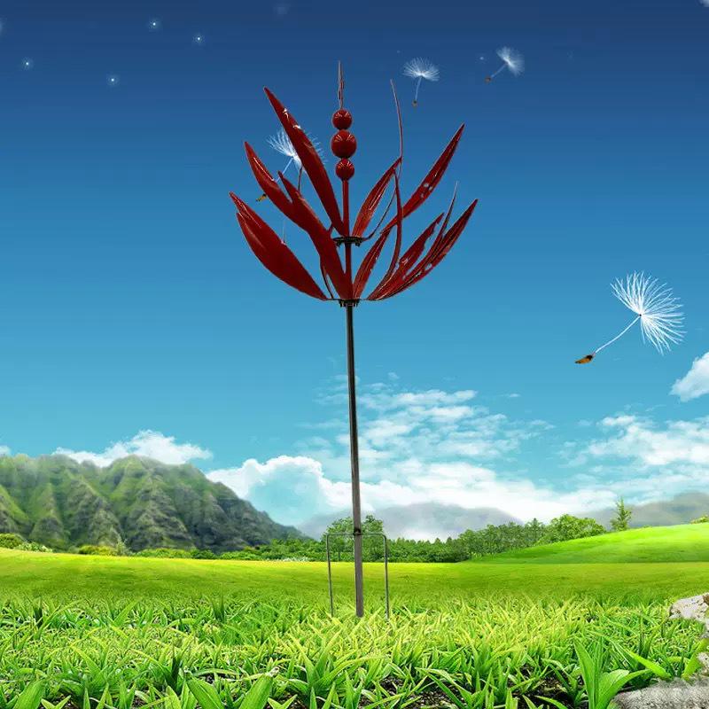 Zewnętrzna Żelazna Sztuka Obracający Się Wiatrak Żyroskopowy Młyn Wiatrowy