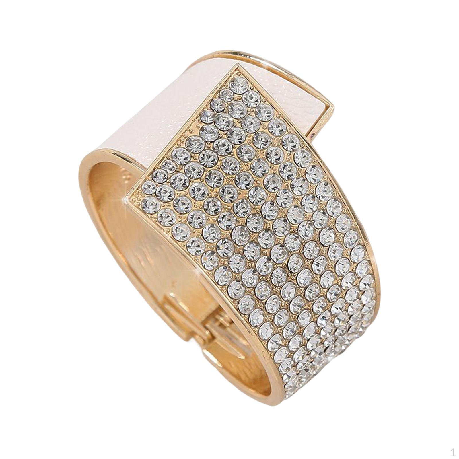 

Trendy Open Bracelet Decorative Rhinestones Charms for Valentine S Day Party White