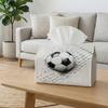 2 Size Options Available, 1pc Soccer Ball Illustration On White Surface Tissue Box, Decorative Tissue Dispenser, Durable for Home, Party, Kitchen, Din