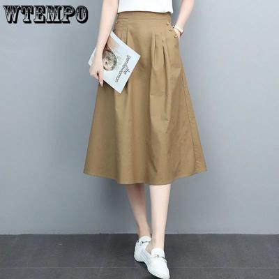 Modest Skirts for Women Korean Style Long Skirt Women's Pleated Skirt Long Skirts for Women Fashion A-LINE