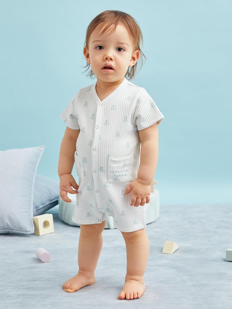 BABY stuffed animal pattern rompers PBCO259083 MNT 80 [Gelato Pique]