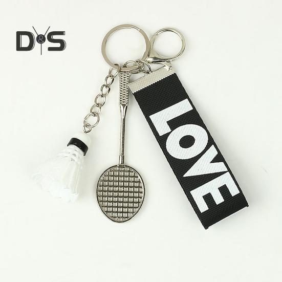 Mini Badminton Keychain Badminton Racket Backpack Accessory Sports Keyring Gifts for Badminton Lover Players