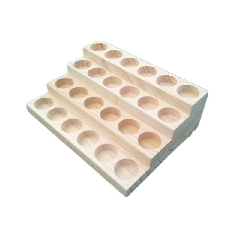 Heavy-Duty Essential Oil Bottle Rack Natural Wood Multi-Slot Perfumes Stand Multi-Purpose Large Capacity Desktop Display Rack