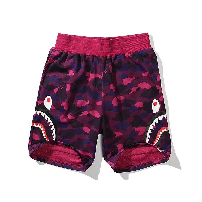 Pantaloncini Casual Bape Shark Camo da Uomo Estivi da Spiaggia Board Shorts a 5 Tasche Pantaloncini da Campo Streetwear