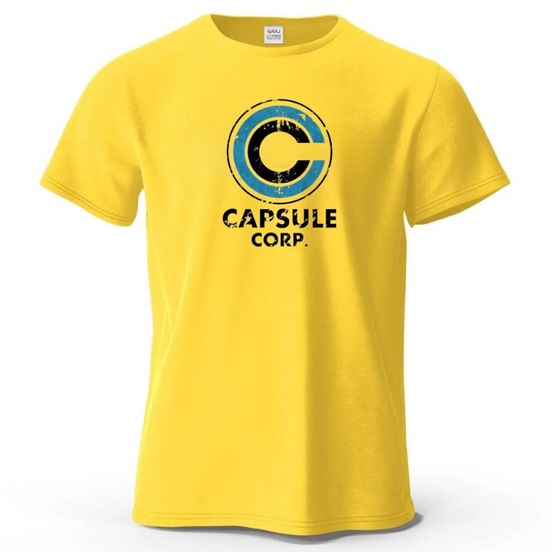Capsule Corp Cotton Funny Printing Japan Anime Men T Shirt Tee Summer Streetwear Tops Fashion Brand Tshirt Clothing
