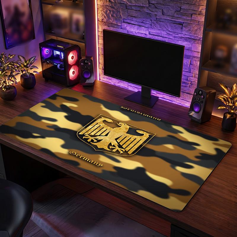 Germany Football Crest Mouse Pad, Extended Non Slip Rubber Desk Mat for Gaming Office Laptop Fan Gift
