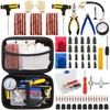Kit de ferramentas para reparo de pneus de carro, conjunto de pinos, plugue de punção, agulha de garagem, alicate de nariz, filme a vácuo, parafusos de unha com estojo de armazenamento