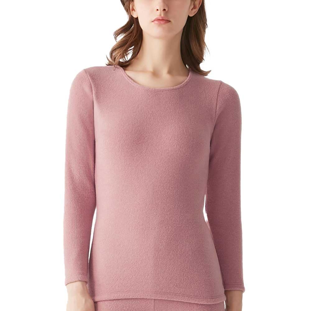 Gunze HOTMAGIC MH9546 Long Sleeve Thick Brushed and Cold Mista Pink Women's Innerwear, Fabric, Moisture-Wicking, Heat-Generating, Protection,