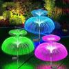 Solar Garden Lights Outdoor Waterproof Fiber Optic Jellyfish Lawn Lights Outdoor Patio Villa Yard Decor Garden Decoration Ground Plug-in Lamp