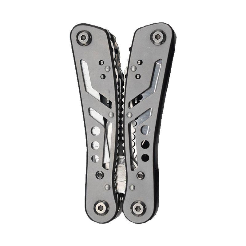 Outdoor Multi-Tool Folding Pliers with Three-Hole Design - Silver Multifunctional Jeep Combination