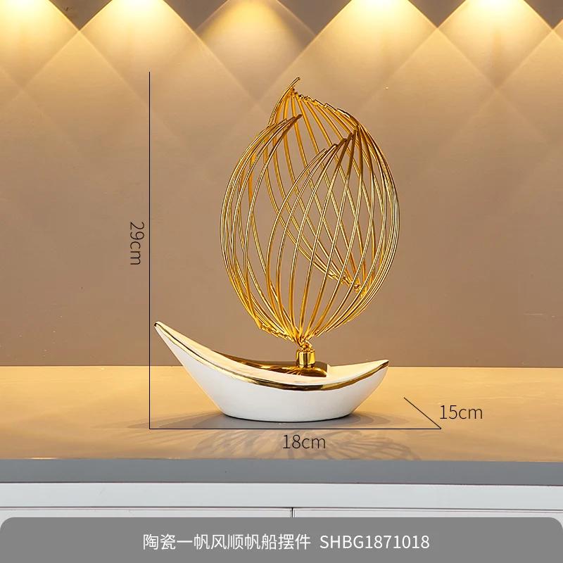 Creative Sailing Model Figurines Living Room TV Cabinet Wine Cabinet Office Table Miniatures Luxury High-end Decor Statua FYFM