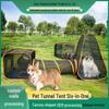 Tragbares Haustierzelt-Set auf Lager: 6-teiliger Käfig, Tunnel & frei montierbarer Zaun für Katzen und Hunde