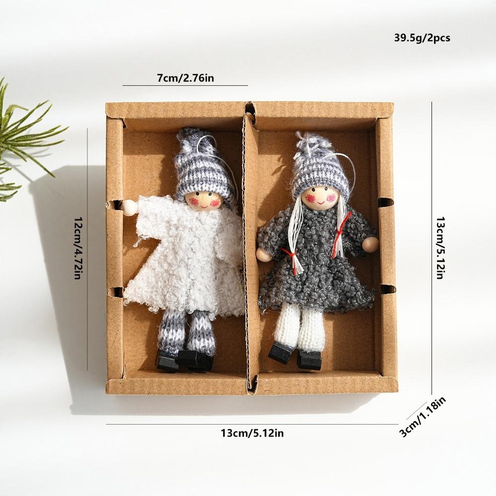 Skiing Doll Christmas Decor Wood Tree Hanging Decor Creative Christmas Ornament Gift