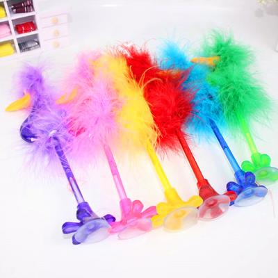 Kawaii Cartoon Ostrich Shape Ballpoint Pen 0.7Mm Blue Ink Creative Feather Pens For Student Office Writing Stationery Supplies