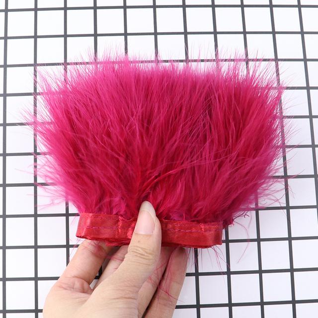 Feather8-10cm Fluffy Turkey Feather Trim On Ribbon – 1-10m Natural Feathers Fringe for Sewing, DIY Crafts, Wedding & Clothing Decor