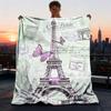 1pc Eiffel Tower Print Outdoor Blanket, Lightweight Polyester,