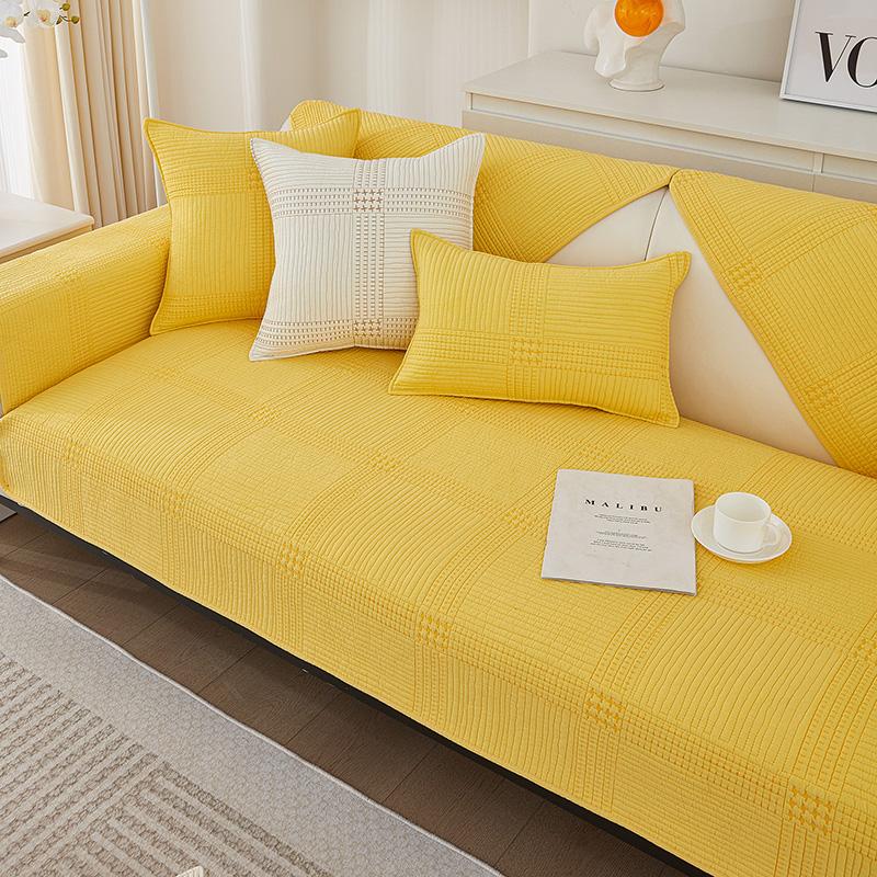 Pure Cotton Sofa Cushion for All Seasons, Cotton Non-slip Cushion, Simple Modern Fabric Sofa Cover, Backrest Cover and Cloth Towel