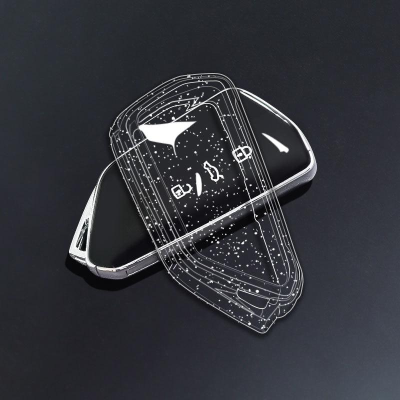Weiche transparente TPU-Schlüsselhülle für Auto-Fernbedienung Schutzhülle für VW Volkswagen Golf 8 ID.3 ID.4 Skoda Octavia A8 Mk4 Mk8 Gti R gray