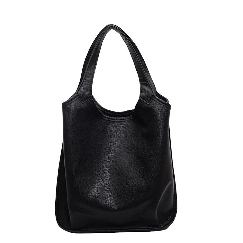 Solid Color Elegant Pu Inner Pocket Comfortable Double Straps Women Travel Bags