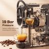 Pod Coffee Machine for Nespresso, Dolce Gusto Capsule & Ground Coffee, Small Semi Automatic Coffee Maker, 19 Bar, 0.6L