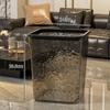 Wave-Pattern Transparent Trash Can