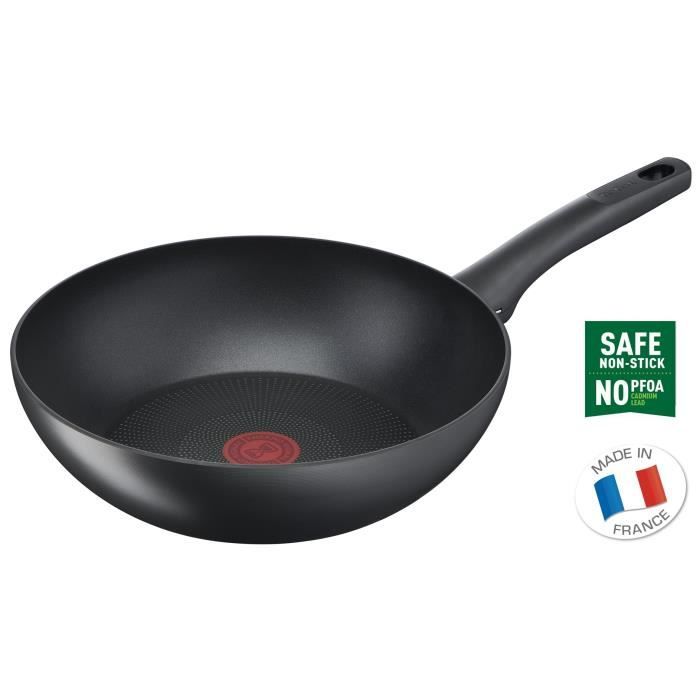 Poêle à frire - TEFAL - G2681972 - Wok Rond 28 cm - Revêtement Titane - Anti-adhésif