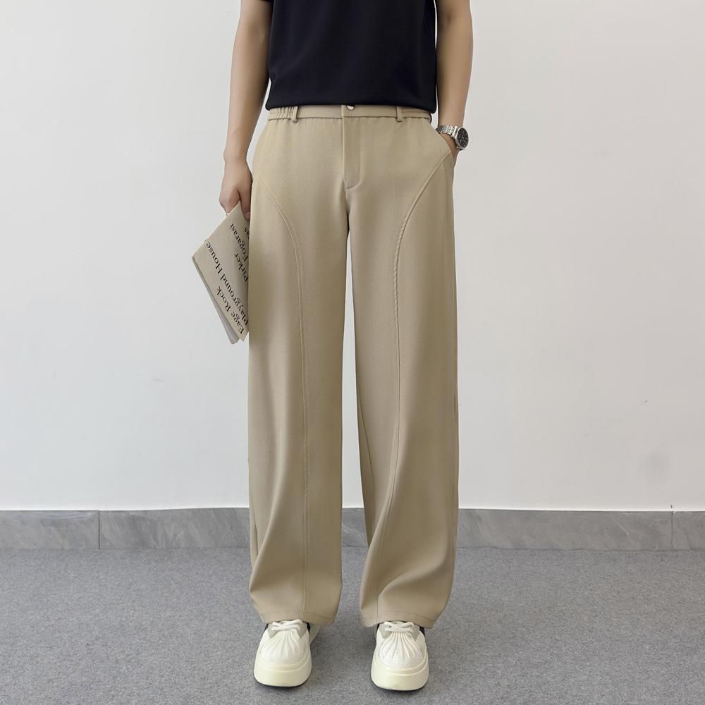 Korean Wear Casual Trousers Men's Drape Sense Advanced Sense Thin Loose Straight Wide Leg Suit Trousers