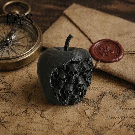 Künstlerische Totenkopf-förmige Statuen 3D-gedrucktes Apfel-Tischornament, Kreative Statue mit Totenköpfen, Kompakte Gotische Regaldekorationen Realistisch Schreibtisch