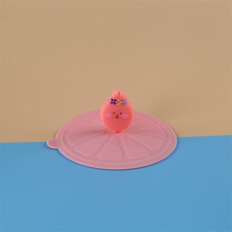 Mug Lid 108mm X 115mm Silicone Lid, Food-grade Silicone, Dust-proof and Evenly Divided Lid, Cartoon-shaped Head, Cute Design