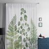Zelené kapradiny Tylé okenní závěsy do ložnice Luxusní domácí dekorace Závěsy do obývacího pokoje Šifonové panely