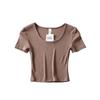 YPFF Women's Slim Fit Short Sleeve Active T-Shirt - Solid Color for Spring/Summer Workouts and Yoga